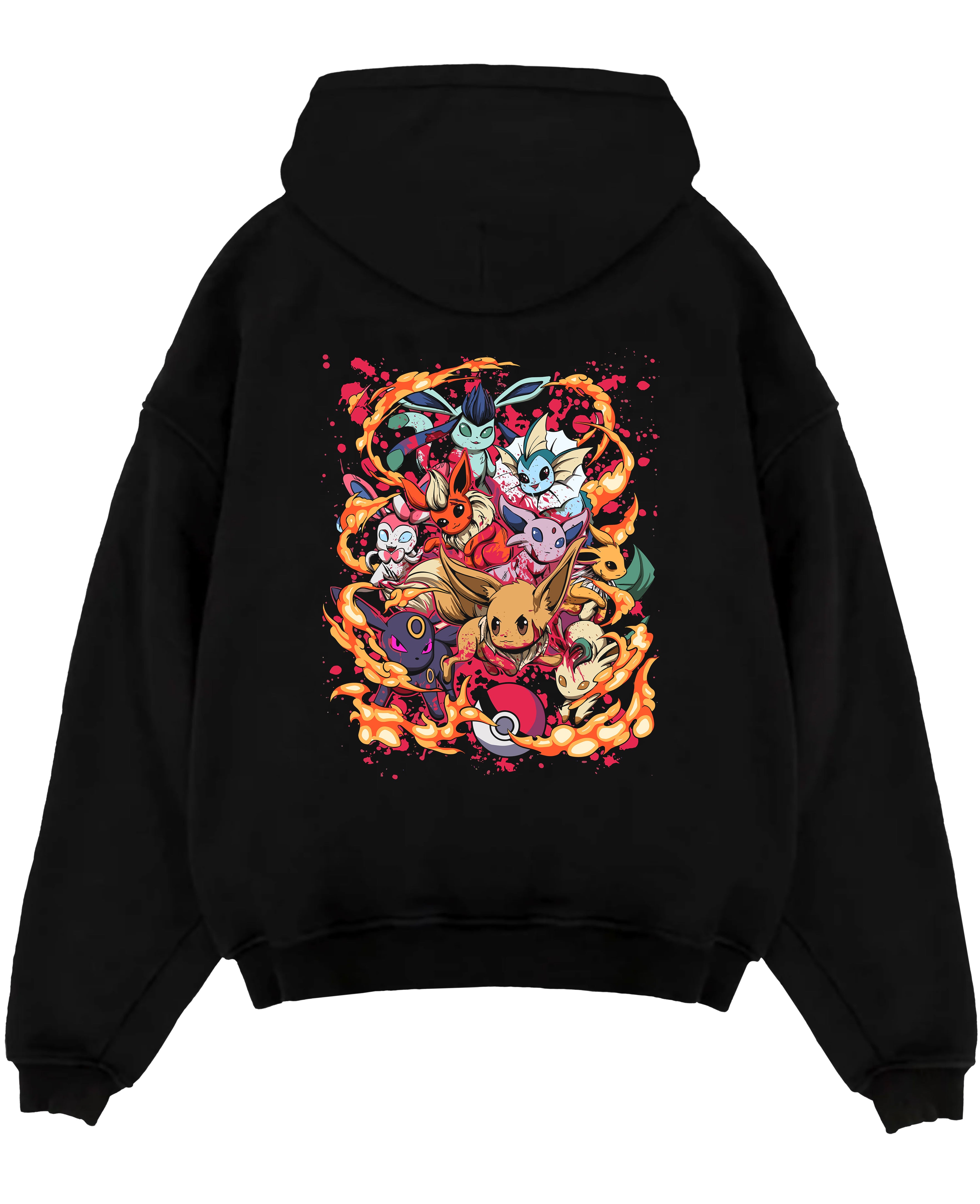 Pokemon Eevee All Evolutions Sylveon, Leafeon, Glaceon, Umbreon, Espeon, Vaporeon, Flareon Jolteon Anime Inspired | Hoodie Sweatshirt Oversized T-shirt