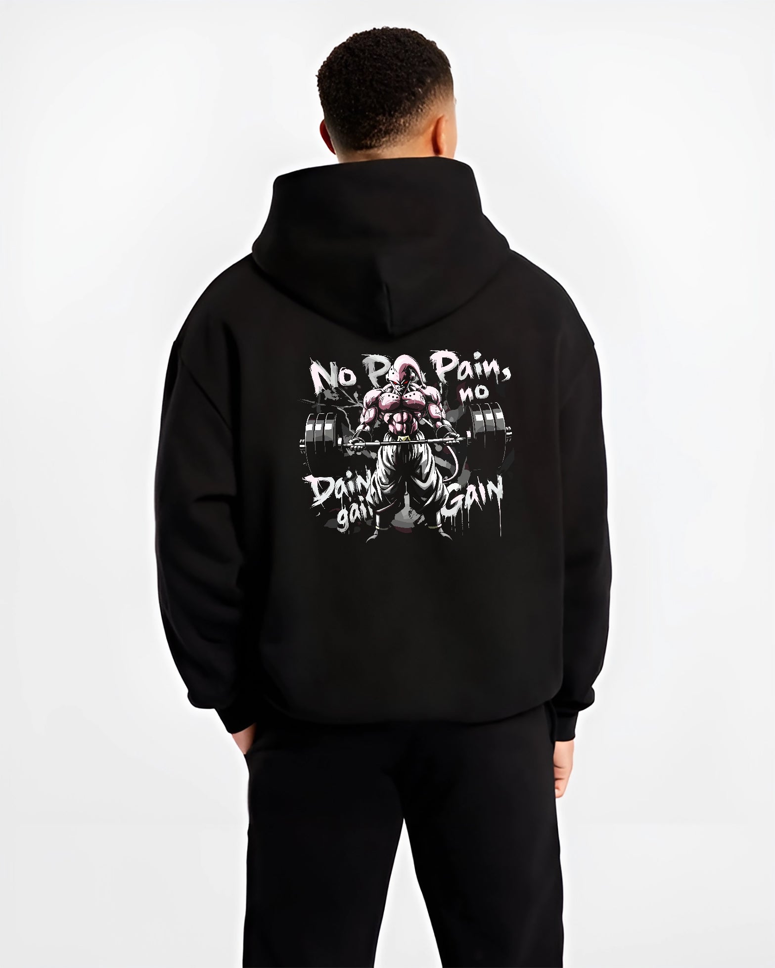 Majin Buu Gym "No Pain No Gain" Gym D.B.Z Anime Inspired | Unique Sweatshirt Oversized T-shirt Hoodie