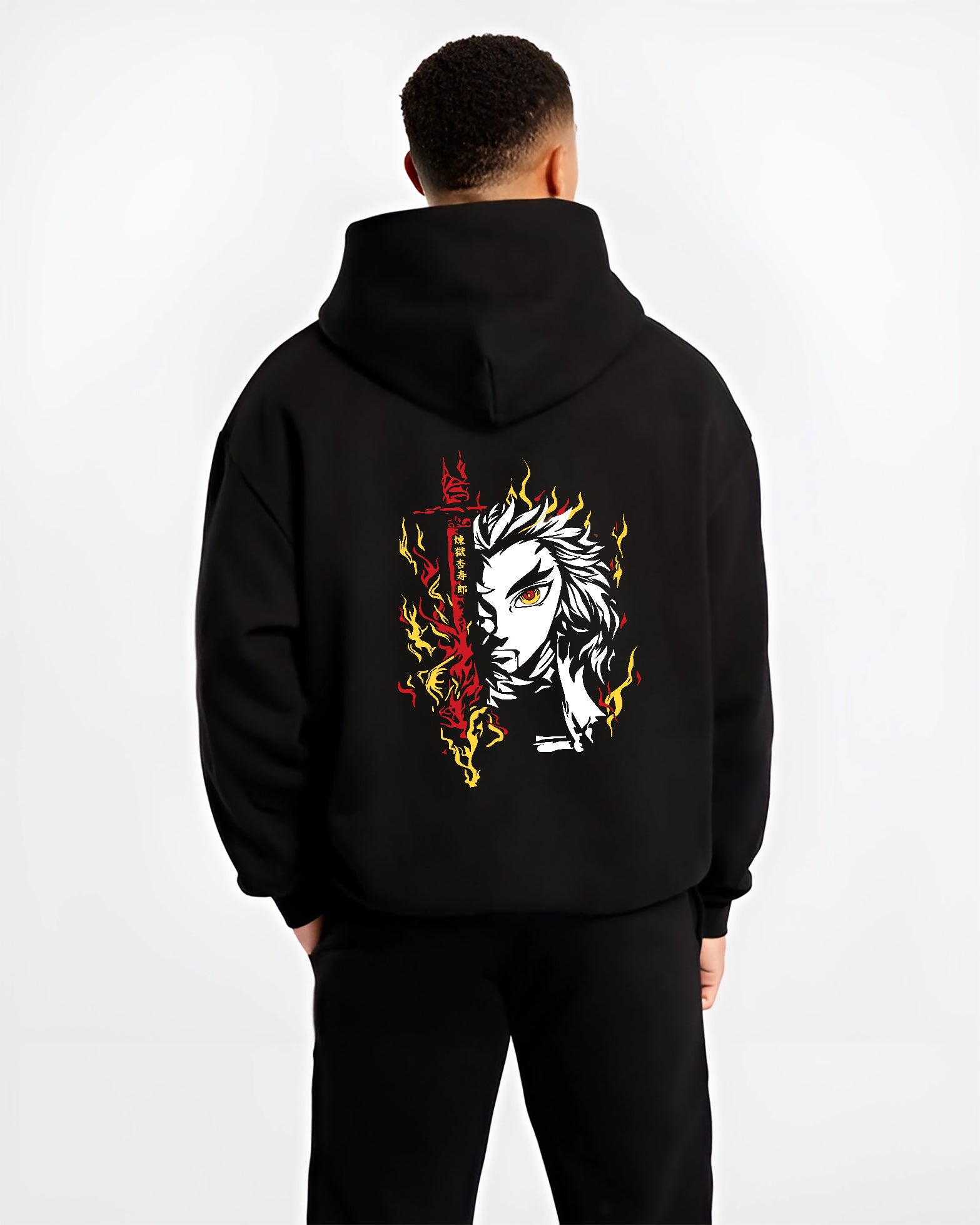 Demon Slayer Kyojuro Rengoku Flame Breathing Kimetsu No Yaiba Inspired | Hoodie Sweatshirt Oversized T-shirt