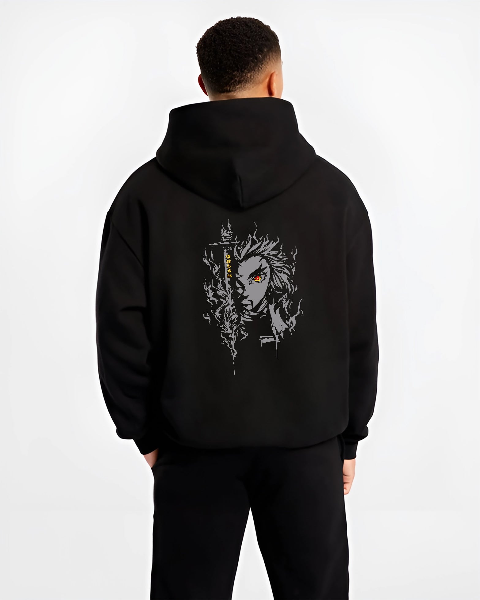 Demon Slayer Kyojuro Rengoku Flame Breathing Kimetsu No Yaiba Inspired | Hoodie Sweatshirt Oversized T-shirt