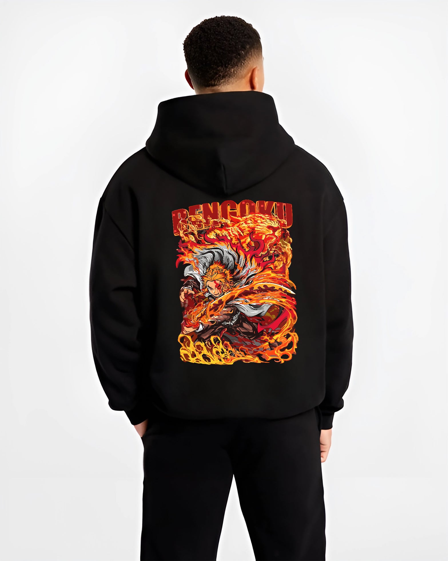 Rengoku Akaza Fight Kimetsu No Yaiba Demon Slayer Inspired | Hoodie Sweatshirt Oversized T-shirt