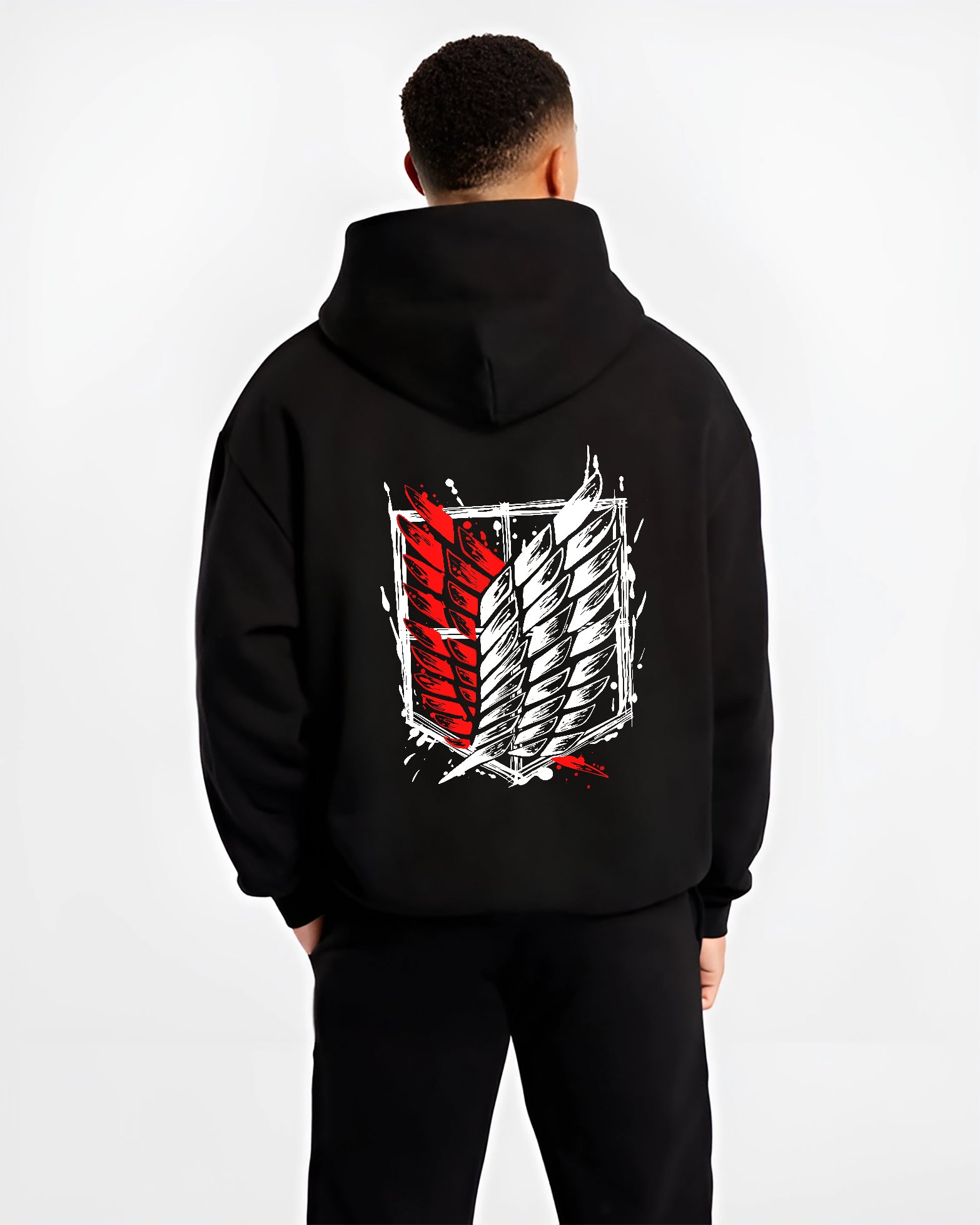 Scouts Corp Insignia Red/White "Give your hearts" Attack on Titan Anime Inspired | Hoodie Sweatshirt Oversized T-shirt