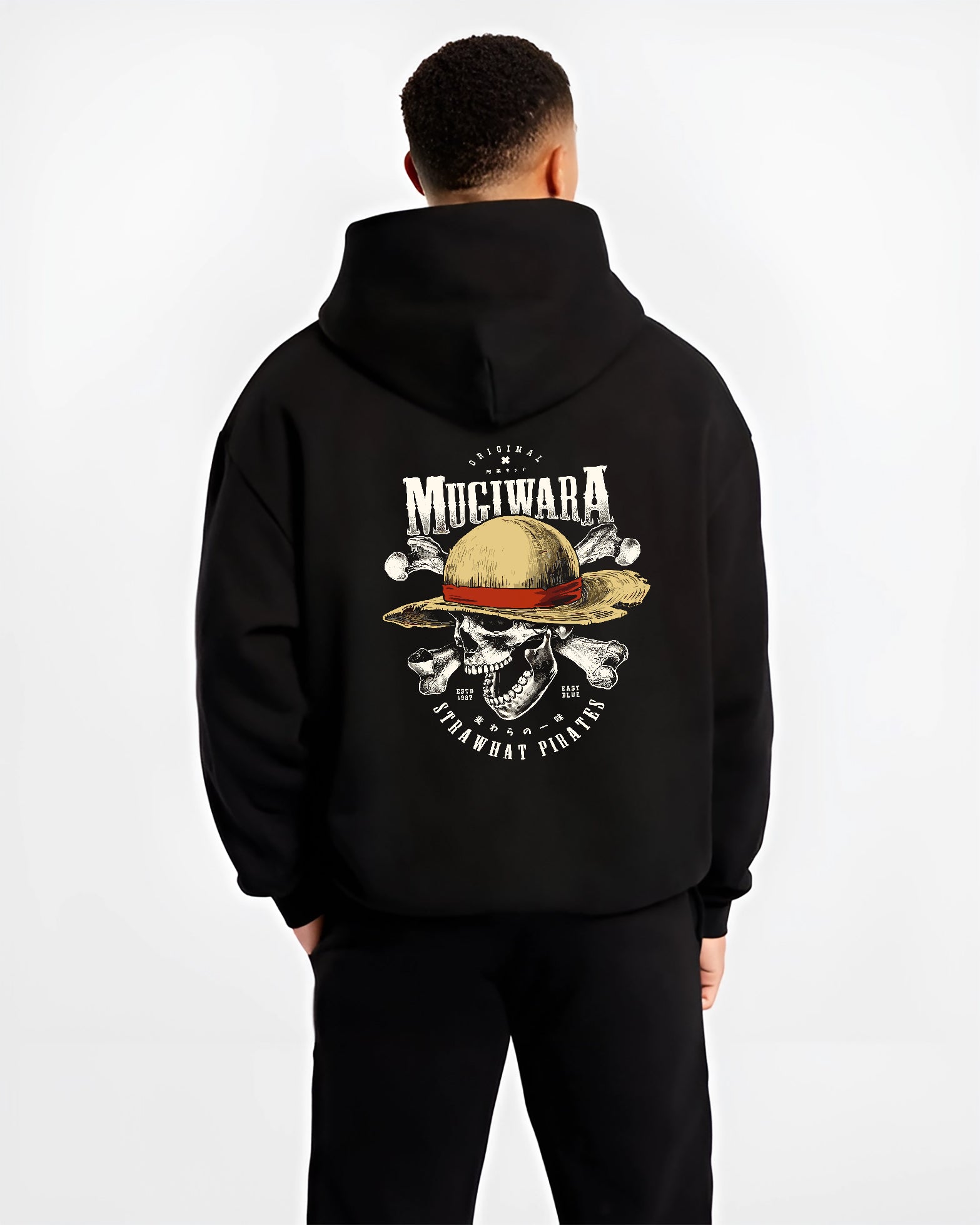 Luffy Mugiwara Skull Strawhat Pirates Anime Inspired | Hoodie Sweatshirt Oversized T-shirt