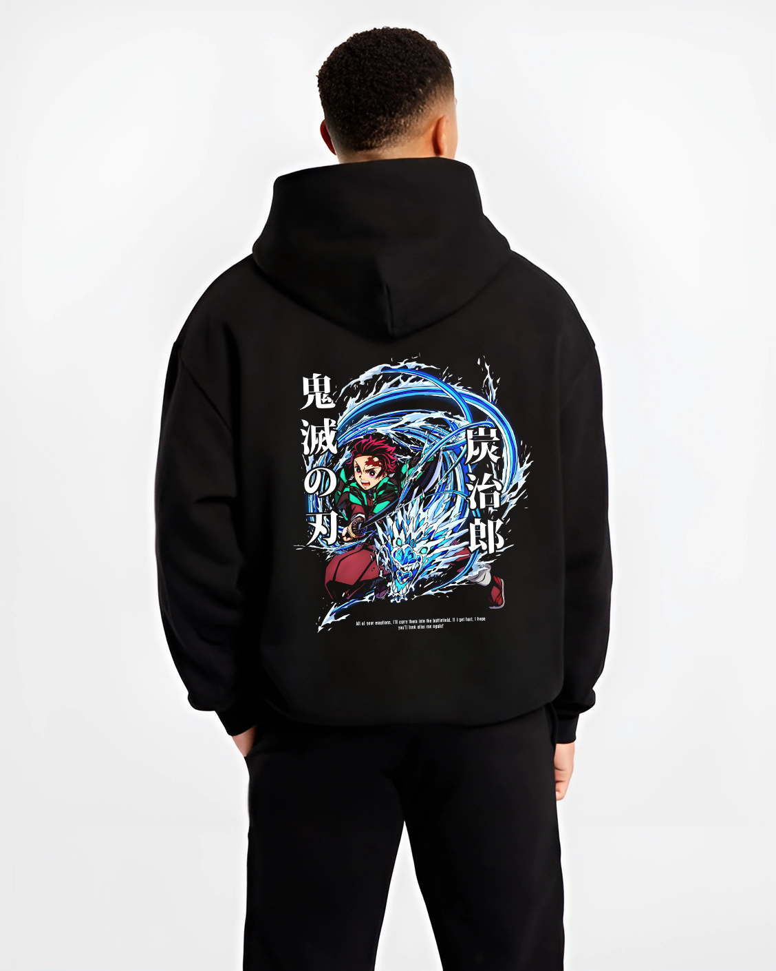 Tanjiro Water-Breathing Kimetsu no Yaiba Demon Slayer Anime Inspired | Hoodie Sweatshirt Oversized T-shirt Hoodie